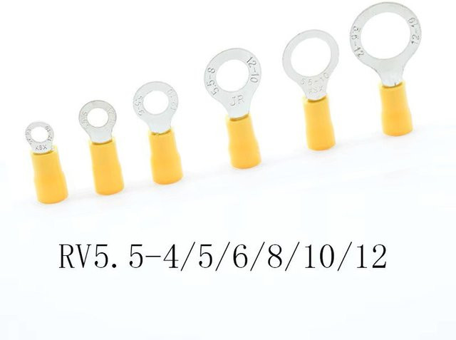 20 Stück RV Ringkabelsatz Gelb, Isolierte Crimp-Terminals für AWG 4-6mm2 Kabel und Draht - Bild 1