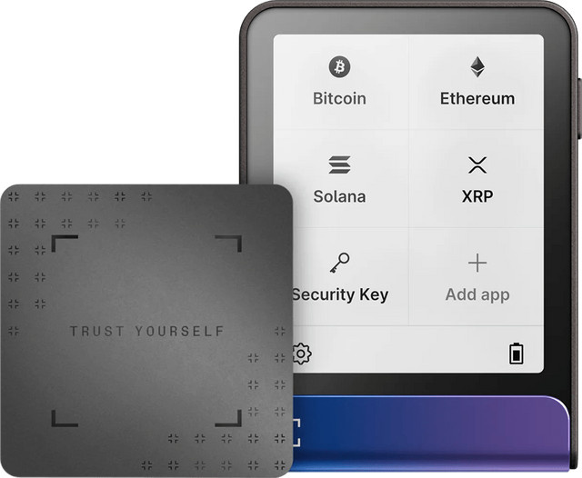 Ledger Flex Krypto-Hardware-Wallet in Neptune Blue mit USB-C Anschluss und Recovery Key - Bild 1