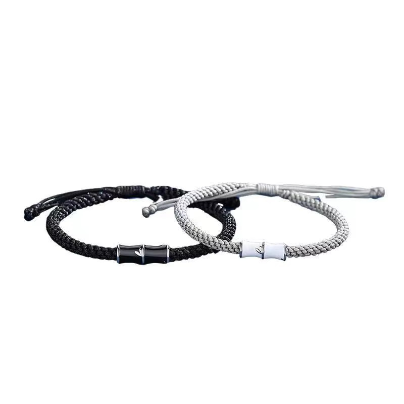 Rinhoo Armband, geflochtenes Seil, Schwarz, Unisex - Bild 2