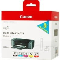 Canon PGI-72 Original Tinten Multipack 5er-Pack für PIXMA PRO-10 und PRO-10S in Matt Schwarz, Cyan, Magenta, Gelb und Rot - Bild 1