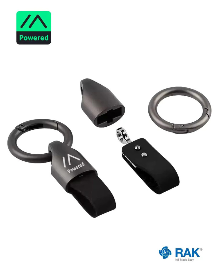 RAK Lederarmband mit Metalllegierungskopf für WisMesh-Geräte und IoT-Tracker in Schwarz mit Schlüsselanhängerhalter - Bild 3