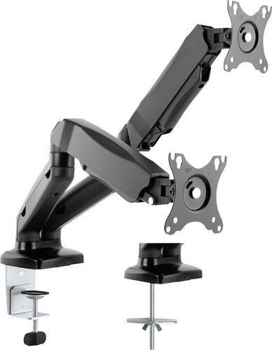 Value Monitor-Tischhalterung für 2 Displays, Schwarz, drehbar, VESA 75x75 mm - Bild 1