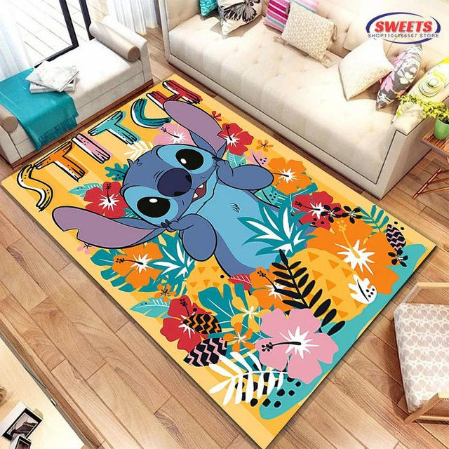Karpetti Disney Lilo & Stitch Themen-Teppich, rutschfest und maschinenwaschbar, B/B: 100 x 120 cm, mehrfarbig - Bild 1