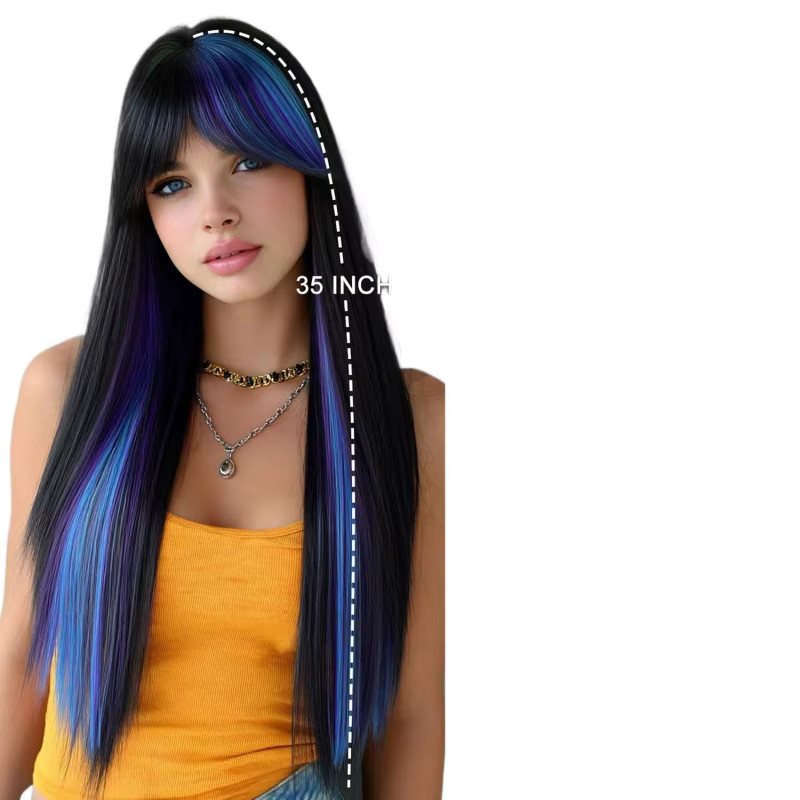 Suri Hair Perücke, lang, glatt, schwarz-blau, Damen - Bild 6