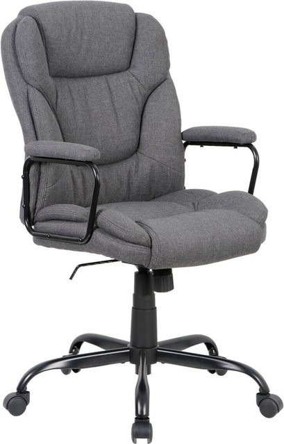 Chefsessel STING von byLIVING in Schwarz und Grau mit Stoffbezug und Metallgestell für dein Home-Office - Bild 1