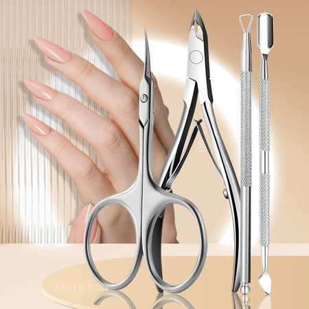Andvictory Maniküre Set, 4-teilig, Edelstahl, Glänzend, Unisex