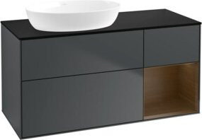 V&B Waschtischunterschrank Finion in Schwarz lackiert, Breite: 120 cm, Tiefe: 50,1 cm, Höhe: 50,1 cm - Bild 1