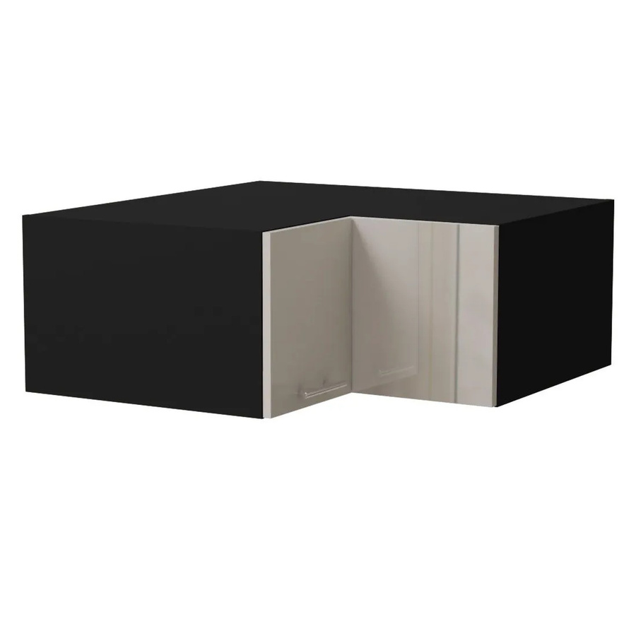 Feldmann-Wohnen Eckaufsatzschrank Brerra W14/90/36 in Schwarz und Creme Hochglanz B/T/H: 90 x 36 x 90 cm - Bild 2