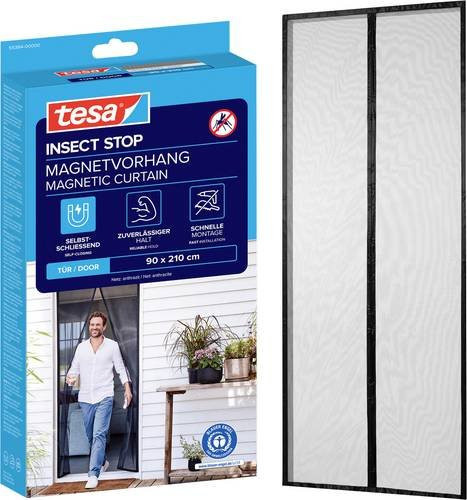 Tesa Insect Stop Magnetvorhang Insektenschutzvorhang Anthrazit B: 0,90 m, H: 2,10 m - Bild 2