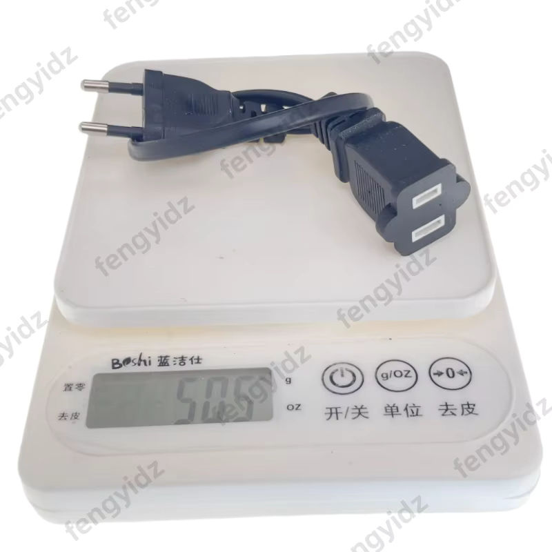 Fengyidz Netzteilkabel von Europäischem CEE7/16 1-Pin-Stecker auf USA-Buchse Nema 1-15R, Schwarz, Länge: 30 cm - Bild 3