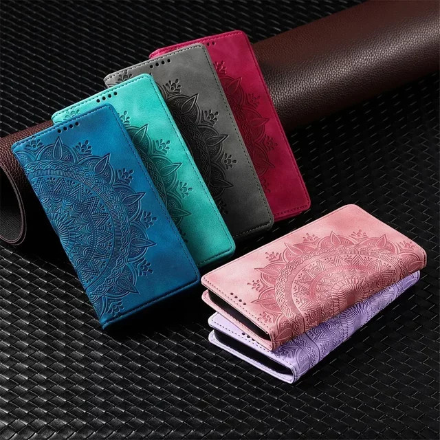 Totem Flip Case Magnetische Leder Brieftasche für Apple iPhone 16 15 14 13 12 11 Pro Max Plus Mini XR XS Purple - Bild 1