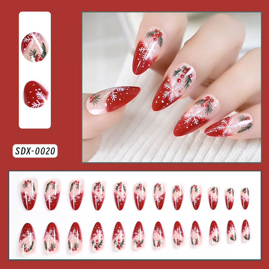 MAFANAILS Künstliche Nägel, rot, glänzend, 24 Stück - Bild 2