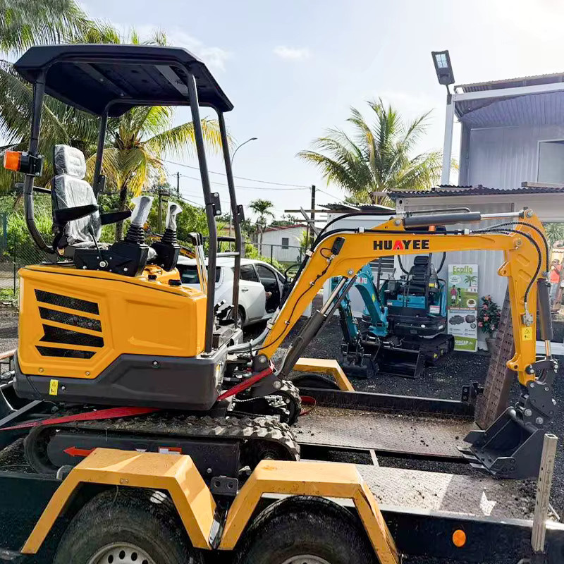 Huayee Mini-Bagger 1,8 Tonnen Multifunktionaler Diesel-Mikrobagger als kleiner Raupenbagger in Gelb - Bild 2