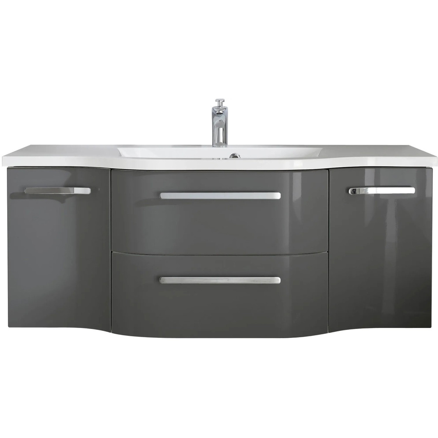 Pelipal Waschbeckenunterschrank Quantum 04 in Anthrazit glänzend, Breite: 126 cm, Tiefe: 48 cm - Bild 2