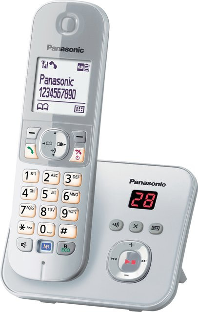 Panasonic KX-TG6821GS Schnurloses Telefon mit Anrufbeantworter und Freisprecheinrichtung in Silber - Bild 1