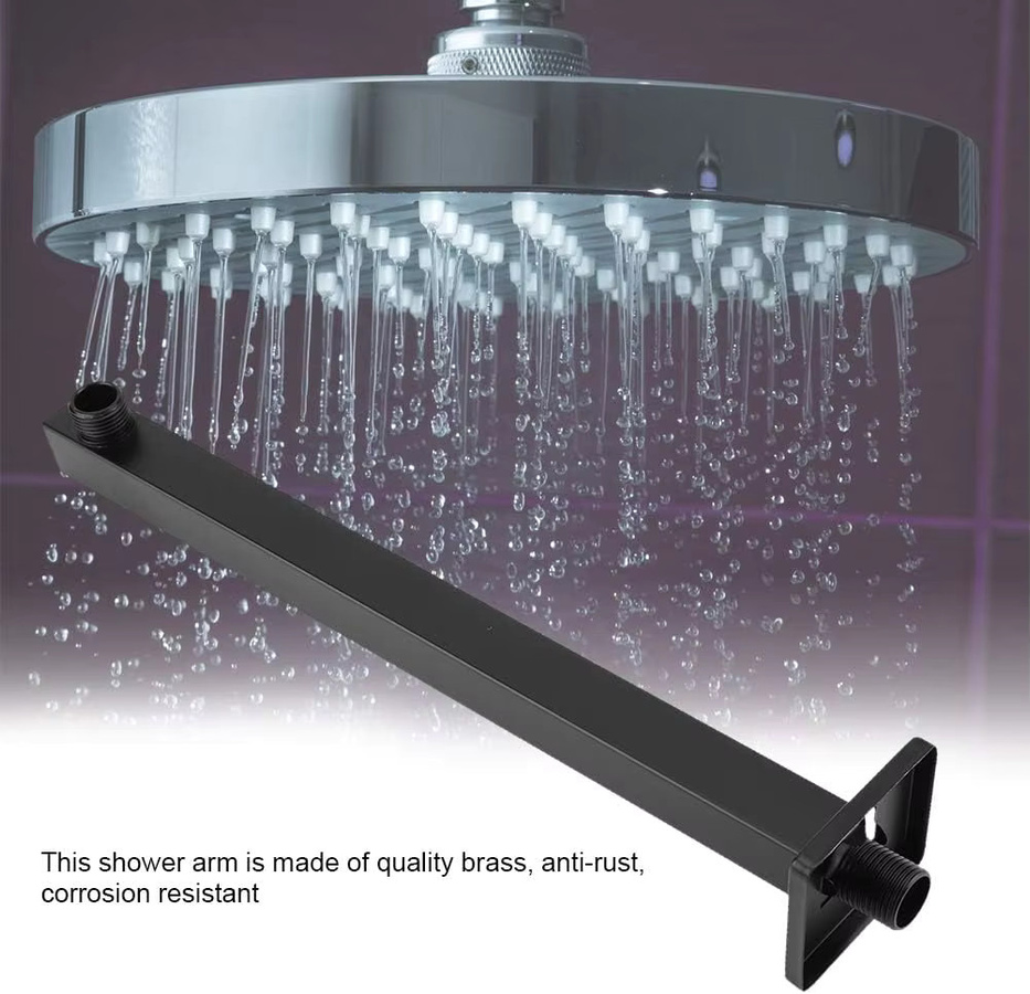 Quadratischer Duscharm aus Edelstahl für Regendusche, Wandarm mit G1/2 Gewinde, Wandmontage - Bild 2