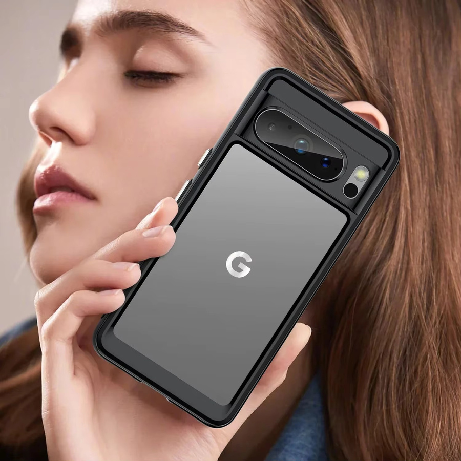 Transparente TPU Schutzhülle für Google Pixel 10 9 8 7 6 Pro XL mit Stoßfest-Funktion in Schwarz - Bild 6