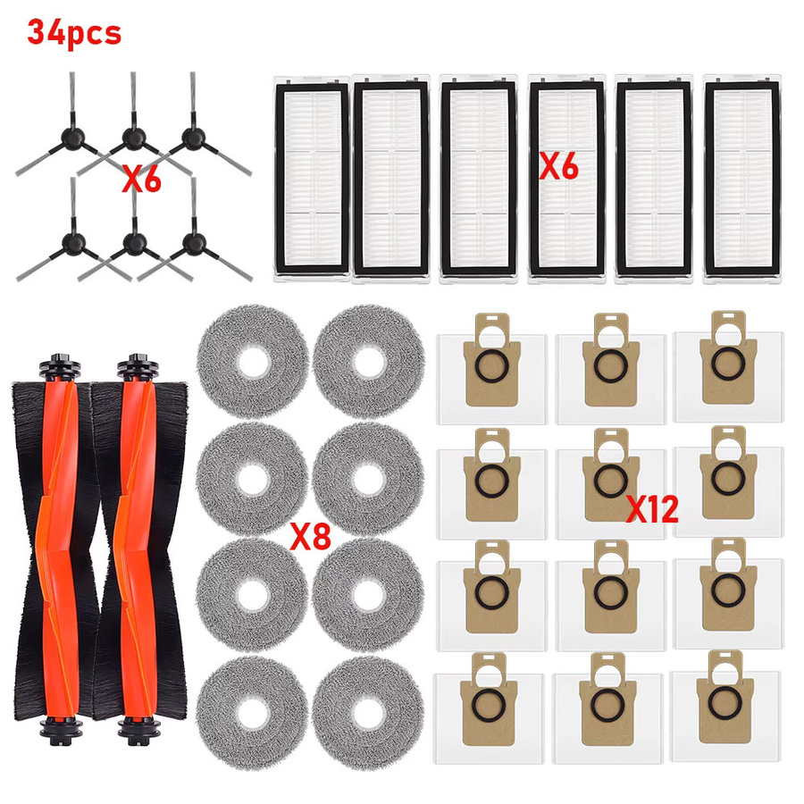Zubehör Kit für Dreame Bot L30 Ultra, L20 Ultra und X20 Pro mit Filtern, Seitenbürsten, Staubbeuteln und Mopptüchern in Multicolour - Bild 2