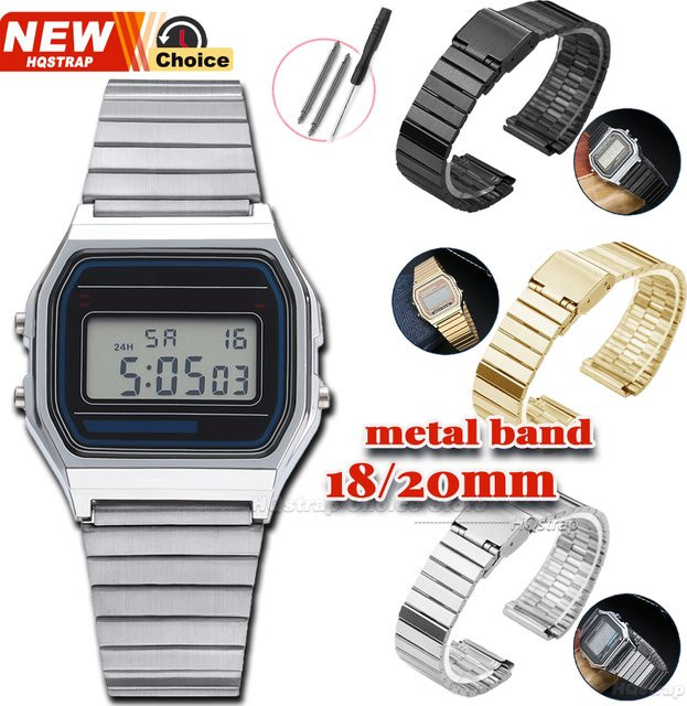 HQstrap Uhrenarmband Edelstahl, 18 mm 20 mm, Silber, Unisex - Bild 1