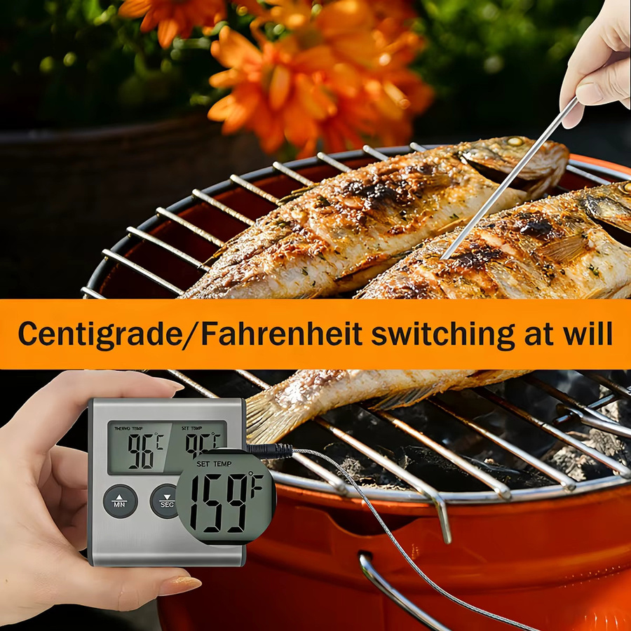 Digitales Grillthermometer mit Timer und Display von zxyouping für Küche und BBQ - Bild 5