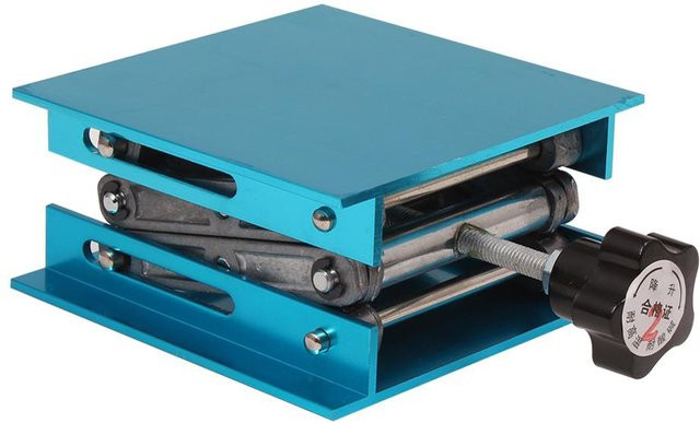 Aluminium Router Hubtisch für Holzbearbeitung und Gravur, Hebeplattform in Blau, B/T: 100 x 100 mm - Bild 1