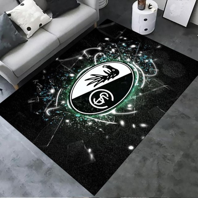 On My Love Home SC Freiburg Teppich, modern und rutschfest, schwarz, B/T: 150 x 100 cm - Bild 1