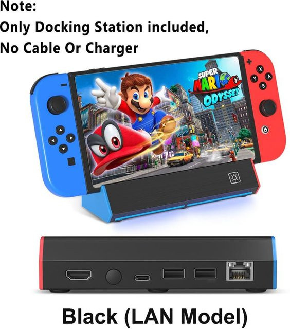 VAORLO Tragbare Lade Docking Station Basis mit 4K HDMI und USB-C für Nintendo Switch und Switch OLED - Bild 1