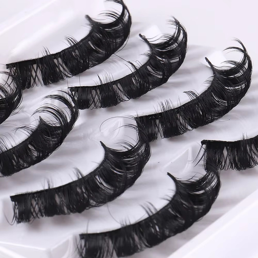 3D-Falsche Wimpern, russisches Volumen, Schwarz, 4 Paar, Unisex - Bild 3