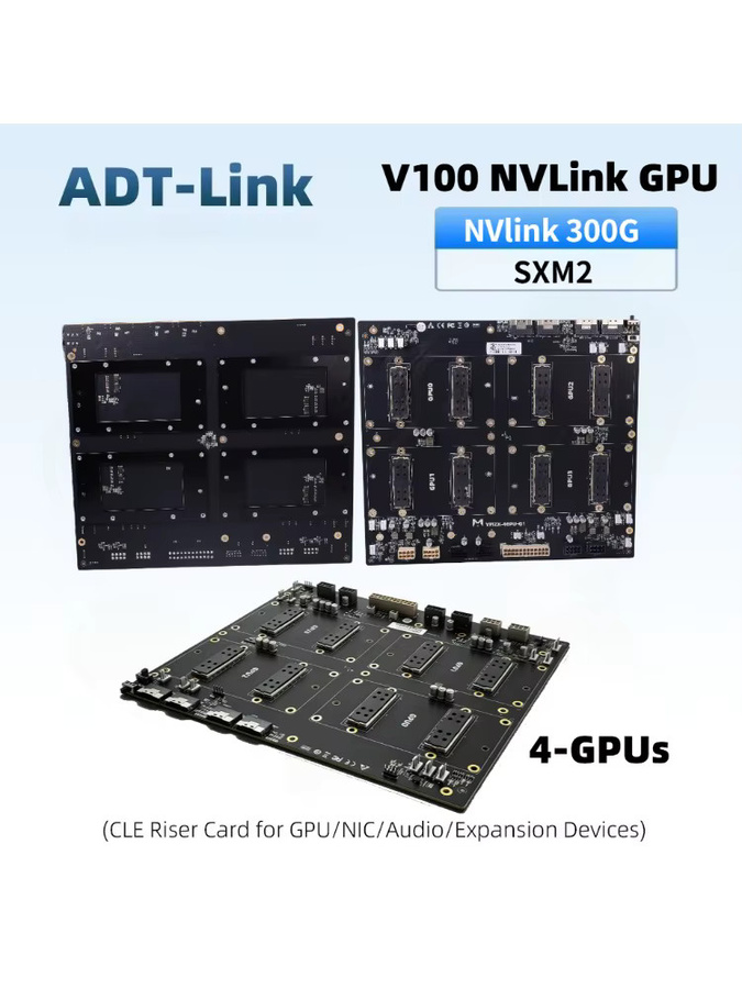 Nvidia SXM2 NVLink 300G 4-Port 4-Wege 4-GPU Pass-Through Erweiterungs-Backplane für NVIDIA V100 GPU-Adapterkarten in Schwarz - Bild 5