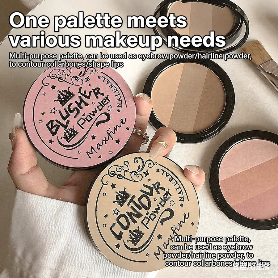 MAXFINE Gesichtskontur-Rouge-Palette, Rose Blush, Puder - Bild 2