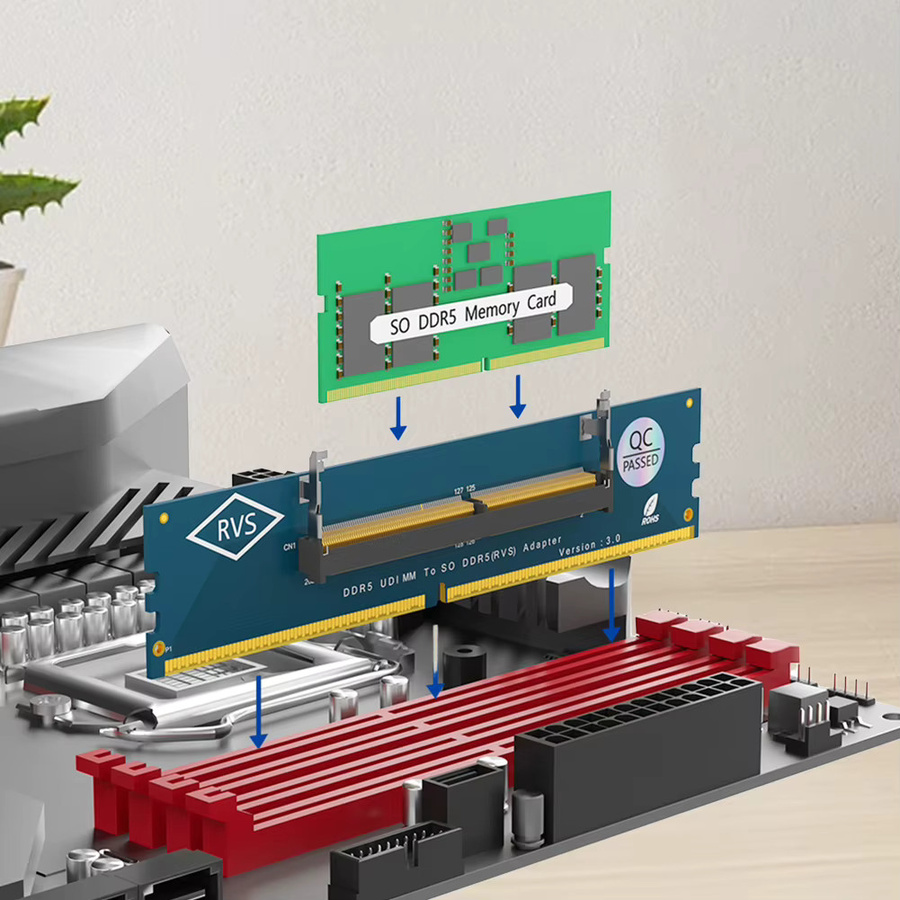 ALLOET DDR5 SO-DIMM zu PC DIMM Adapter Karte für Laptop und Desktop RAM Speicher Module - Bild 2