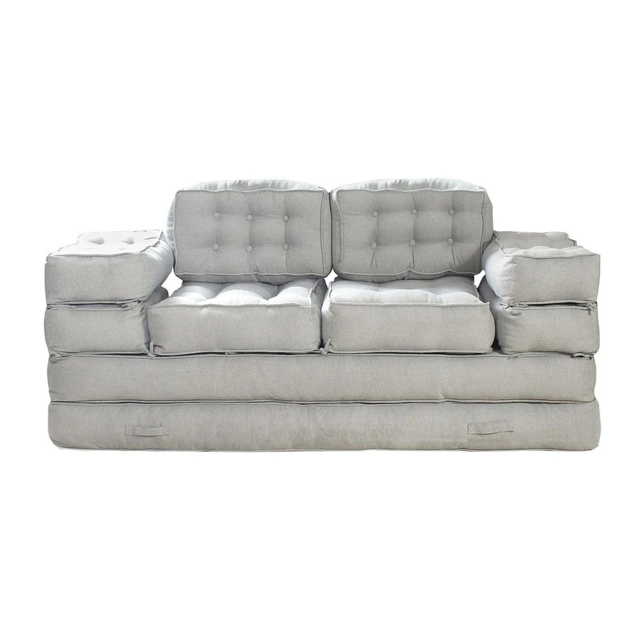 Modulierbares Sofa Dilako von Vente-unique in Grau mit Steppeffekt und Schlaffunktion, Breite: 195 cm - Bild 2