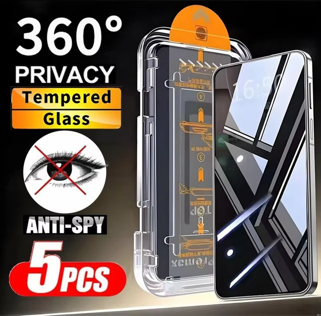 Sichtschutz-Displayschutzfolie aus gehärtetem Glas mit oleophober Beschichtung für Samsung Galaxy A17 A16 A57 A56 5G A55 A36 A35 A26 A24 A15 A14 A13, transparent - Bild 1