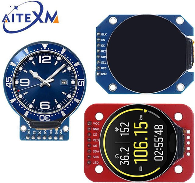 YANXD Rundes TFT LCD Display Modul mit 1,28 Zoll, RGB 240x240 Pixeln, GC9A01 Treiber und 4-Draht SPI Schnittstelle für Arduino - Bild 1