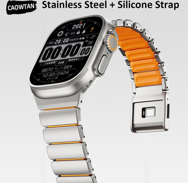 CAOWTAN Uhrenarmband Edelstahl, Silber, Herren - Bild 1