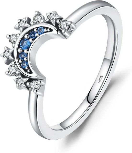 YILUOCD Ring Set, Kupfer, Sonne und Mond, Zirkonia, Damen, Weiß - Bild 1