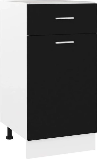 vidaXL Schubunterschrank Schwarz aus Holzwerkstoff B/T/H: 40 x 46 x 81,5 cm - Bild 1