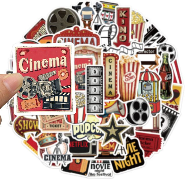 50 Stück Retro Film Mechanik Sticker Set in Multicolour für DIY Dekoration von Laptop, Tablet, Telefonhülle und Sammelalben - Bild 1