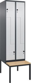C+P Z-Spind Classic PLUS Sitzbank mit 4 Fächern und Sicherheits-Drehriegel, Buche-Hartholz, B/T/H: 212,0 x 60,0 x 81,5 cm - Bild 1