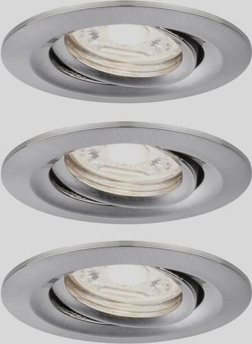Paulmann Nova mini Coin LED-Einbauleuchte 3er Set, silberfarben, warmweiß, 310 lm, IP23, schwenkbar - Bild 1