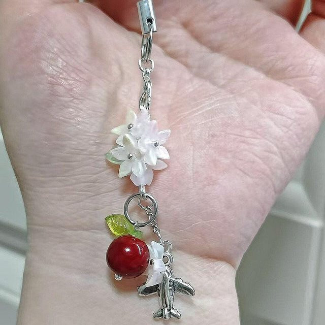 CHIC STUDIO Schlüsselanhänger Blume, Unisex, white - Bild 1