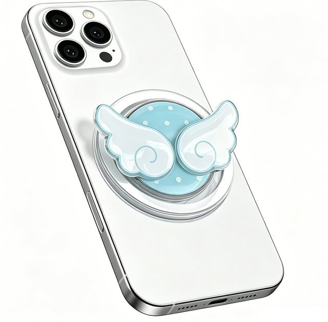 360 Grad drehbarer magnetischer Handyhalter in Blau mit abnehmbarem Griff und Ständer, kompatibel mit iPhone 12-17, Samsung und Pixel - Bild 1