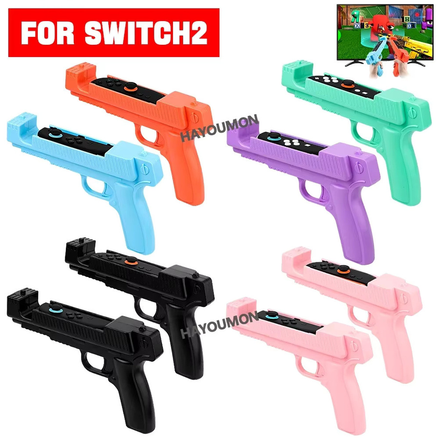 mbchips mc Schießspiel-Controller-Pistolen Set für Nintendo Switch, 1 Paar mit Griffstück für Links- und Rechtshänder, Grün und Lila - Bild 2