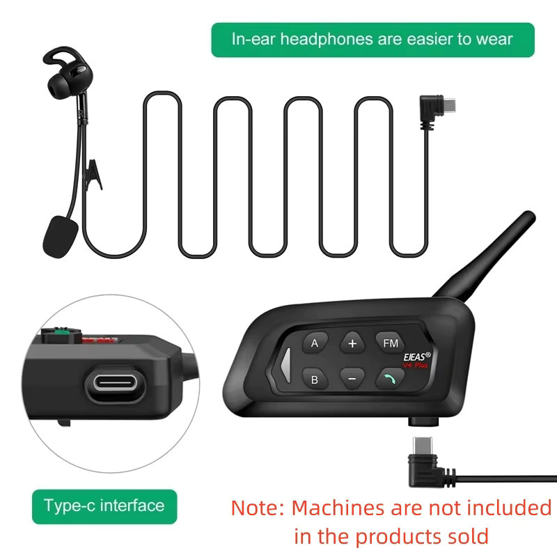 ejeas In-Ear-Kopfhörer für Fußball-Schiedsrichter mit USB-C-Anschluss, Schwarz - Bild 3
