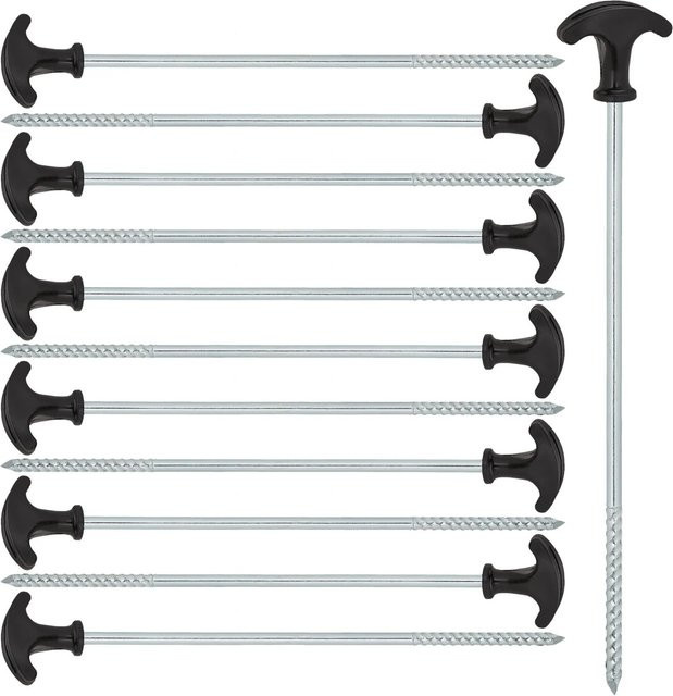 Relaxdays Schraubhering Set aus Stahl in Schwarz mit Gewinde, 12er Set, Höhe: 31 cm, Breite: 5 cm, Tiefe: 1,5 cm - Bild 1