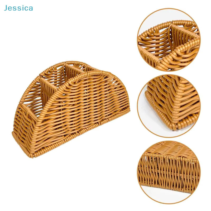 Jessica Gewebter Fernbedienungs-Organizer in Braun mit 4 Fächern aus Rattan - Bild 5