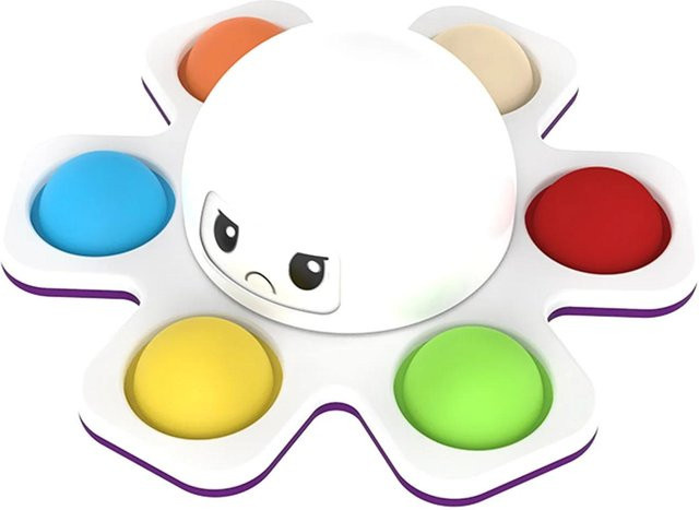 Anti-Stress Push Bubble Fidget Spinner, weiß, 1-teiliges Set - Bild 1