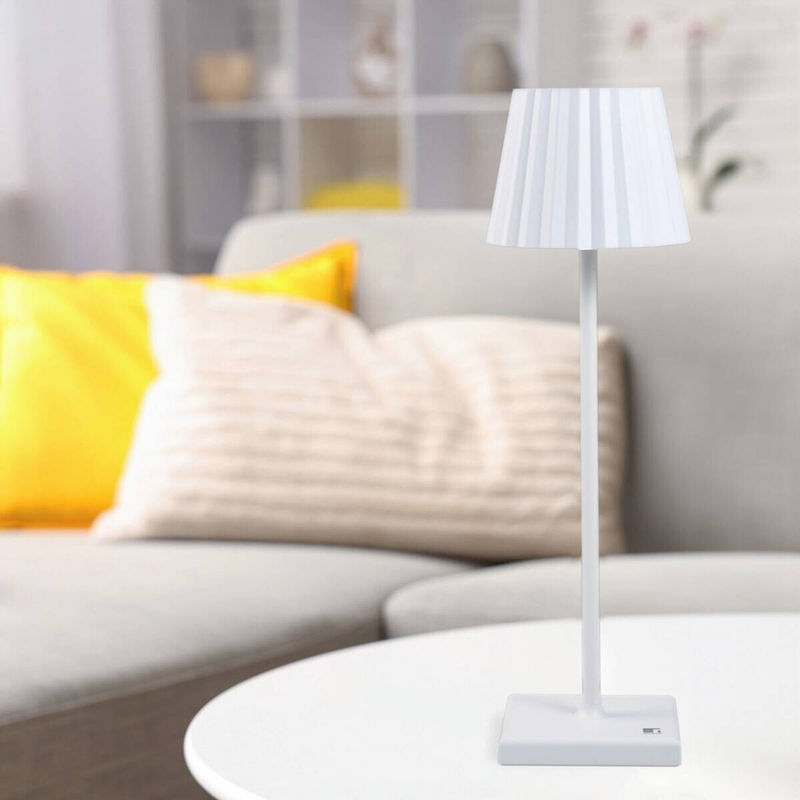 BERGNER LED-Tischleuchte Lines weiß, dimmbar und wiederaufladbar, B/H: 11,6 x 38 cm - Bild 2
