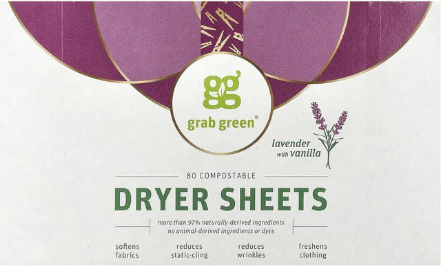 Grab Green Trocknertücher Lavendel und Vanille, 80 biologisch abbaubare Tücher, Pink - Bild 1