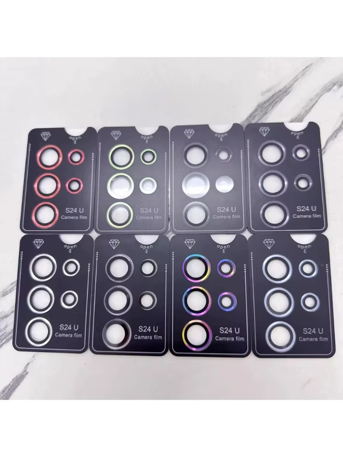 Kameraschutz Glas-Schutzfolie mit Metallring und CD-Muster für Samsung Galaxy S26, S25 FE Edge, S24 Plus und S23 Ultra in Silber - Bild 7